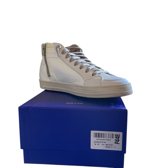 P448 Women's Sneakers in White and Tan - Picture 8 of 12